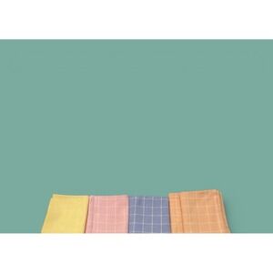 5 Plaid Kitchen Tea Hand Towels Pastel Colors Indo U.S. Sales Inc 100% Cotton